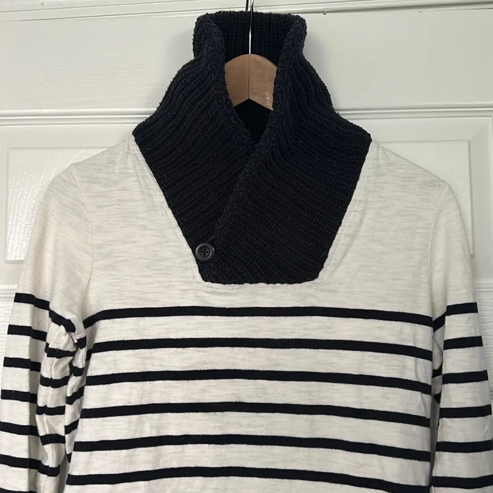 J. Crew Shawl-Collar Stripe Sweatshirt XS